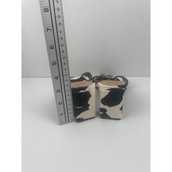 Cow Print Open Toe Block Heel Slide Sandals By INC International Concepts Size 8 - Picture 9 of 10